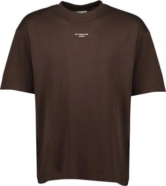 Dr&ocirc;le de Monsieur T-shirt Slogan Classique - Heren - T-shirts - Bruin - 2XS - Katoen - Tops