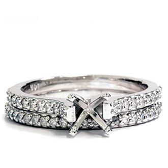 Pompeii3 1/2ct Diamond Matching Engagement Wedding Set Setting Size Selectable