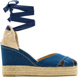 Castaner 110 mm denim espadrilles met sleehak - 308 JEANS