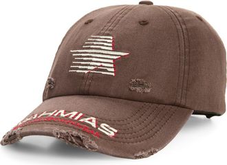 Nahmias Distressed Miracle Sportswear Adjustable Baseball Cap in Worn Black at Nordstrom
