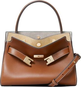 Tory Burch Petite Lee Radziwill Leather Double Bag in Aged Tan at Nordstrom