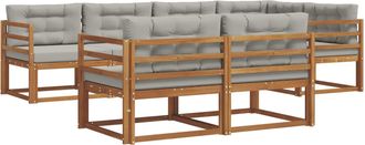vidaXL Conjunto De Sof&aacute;s De Exterior 8 Uds. Natural Y Gris Claro Vidaxl