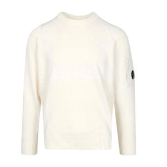 C.P. Company C.p. Company, Truien & Vesten, Heren, Wit, L, Wol, Lambswool GRS Crewneck Lens Sweater