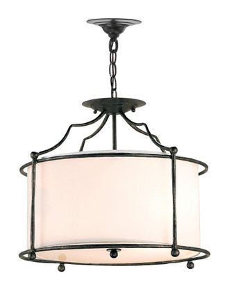 Currey & Company Cachet Black Semi-Flush Mount