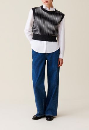 Claudie Pierlot Pull ray&eacute; sans manches maille