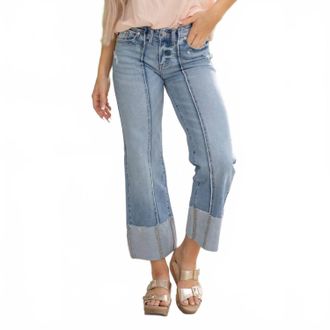 Kancan Bold Move Wide-Leg Jeans In Medium Wash