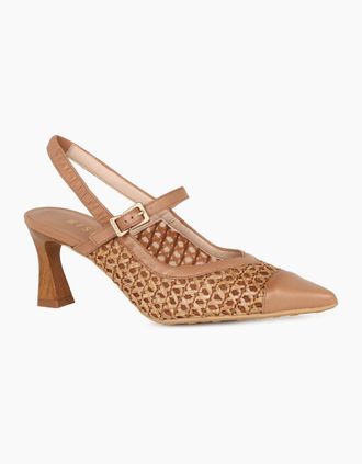 Hispanitas Womens Giorgia Womens Open Court Shoes - Almond Lea Weave - Size: 6