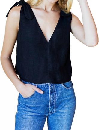 Emerson Fry Tie Shoulder Mod Top In Black