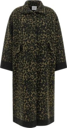 Nude Animalier Lange Jas - Dames - Mantel - Groen - M - Wol - Jassen