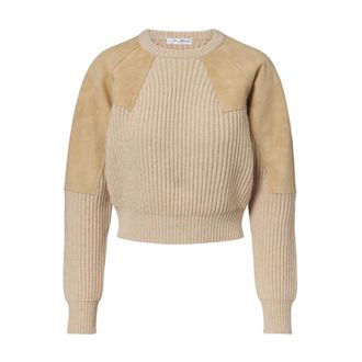 Max Mara Ronde hals gebreid - Dames - Ronde hals truien - Beige - S - Truien & Vesten