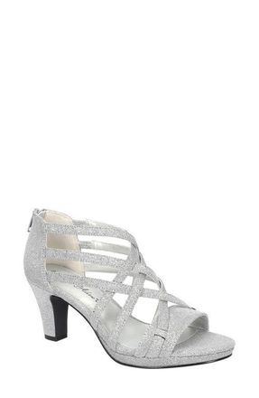Easy Street Amaze Caged Heeled Sandal - Multiple Widths Available in Silver Glitter at Nordstrom, Size 7.5