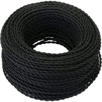 OEM Cavo Elettrico Tessile Da 10 M, Cavo In Corda Di Canapa Intrecciata Retr&ograve; 2x0,75 Mm&sup2;, 2 Fili Intrecciati, Per Lampada A Sospensione Fai Da Te/nero