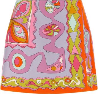 Pucci Rokken, Dames, Veelkleurig, L, Leer, Rok met wikkeleffect