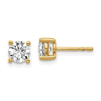Diamond2Deal 14k Gold 1/5 ct Round Lab Grown Diamond Stud Earrings VS Clarity, D-E Color