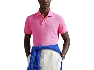 Polo Ralph Lauren Classic Fit Mesh Polo Shirt Mens Clothing Baja Pink : 2XL, Cotton/Mesh