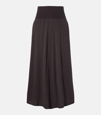 Extreme Cashmere N&deg;470 Seduce wool and cashmere midi skirt