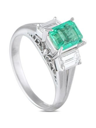 Luxury Bazaar Platinum ring - Groen