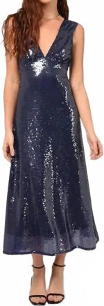 Adelyn Rae Sequin Maxi Dress In Navy
