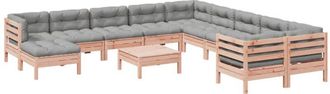 vidaXL Set De Sof&aacute;s Jard&iacute;n 12 Pzas Con Cojines Madera De Abeto Douglas Vidaxl