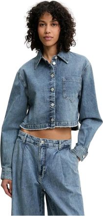 Moschino Cotton Shirt - Dames - Spijkeroverhemden - Blauw - L - Katoen - Overhemden