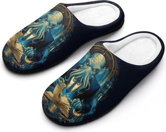 Generic Cthulhus1 Funny Funny Mens Cotton Slippers Soft Non-Slip Rubber Sole House Slipper Indoor Outdoor