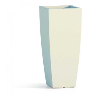 Monacis Jarr&oacute;n Alto De Dise&ntilde;o Moderno De 39x39 Cm Y 90 Cm De Alto, Fabricado En Pol&iacute;mero Blanco Resistente Para Interiores Y Exteriores Monacis