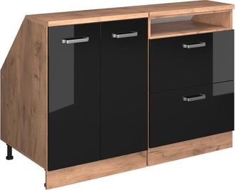Vicco Conjunto De Armarios Para Techo Inclinado Rion, Negro Brillo Intenso, 120 Cm Lote De 2 Carcasas De Armario 60 Cm De Profundidad, Vicco