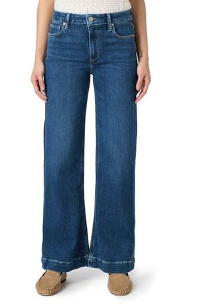 Paige Leenah High Waist Wide Leg Jeans in Vntn Breez at Nordstrom, Size 25P