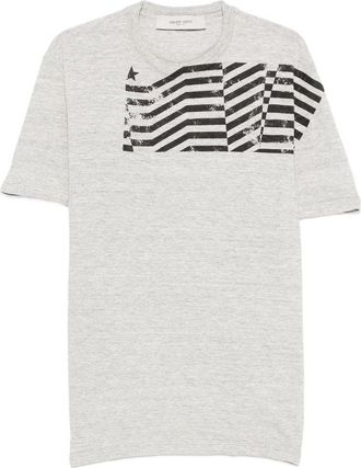 Golden Goose Journey Unisex Regular T-shirt Cotton Slub Jersey Flag Print
