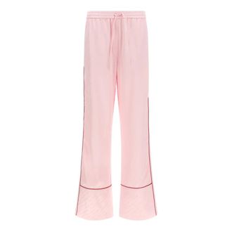 Off-white Jacquard Satin Pajama Trousers - female - Off White - Wide Trousers - Pink - 2XL - Trousers