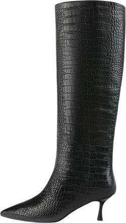 L37 Hoge Hakken Laarzen - Dames - Laarzen met Hak - Zwart - 39 EU - Schoenen