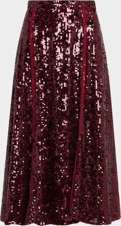 Erdem Sequined A-Line Midi Skirt