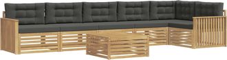 vidaXL Conjunto De Sof&aacute;s De Exterior 7 Uds. Blanco Y Antracita Vidaxl