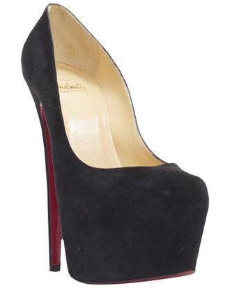 Christian Louboutin Womens Suede Daffodile Suede Almond Toe Platform Pump (Authentic Pre-Loved)