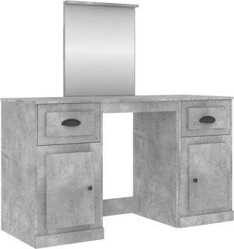vidaXL Vidaxl - Dressing Table with Mirror Concrete Grey 130x50x132.5 cm