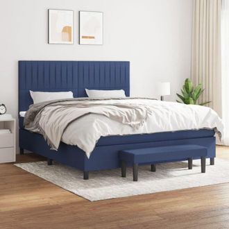 vidaXL Vidaxl - Cama Box Spring Con Colch&oacute;n Tela Azul 180x200 Cm