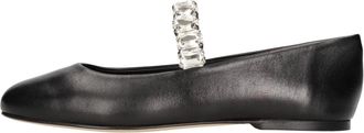 Casadei Crystal Ballet Flats - Dames - Ballerinas - Zwart - 41 EU - Leer - Schoenen
