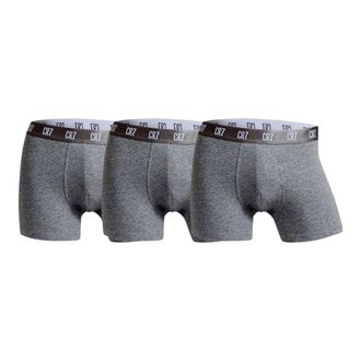 CR7 Cristiano Ronaldo Basic 3-Pack Trunk Boxer Briefs Underwear in Grey Men