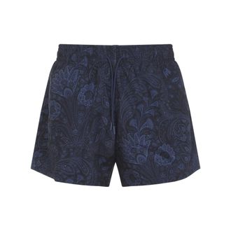 Etro Blue Paisley Print Swim Shorts