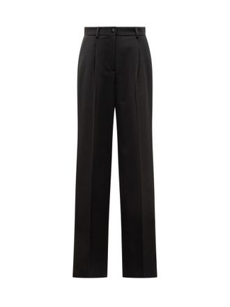 Dolce & Gabbana Black Straight Flat Front Pants
