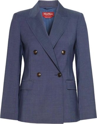 Max Mara Fil A Fil Denim Blazer - Dames - Blazers - Blauw - S - Denim - Jassen