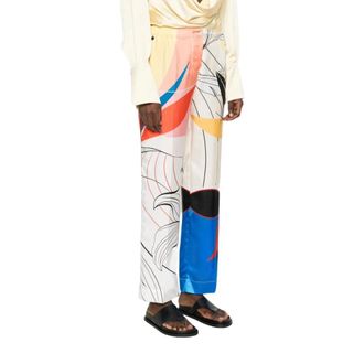 F.R.S. For Restless Sleepers Geprinte Zijden Broek - Dames - Wijde Broeken - Veelkleurig - S - Broeken
