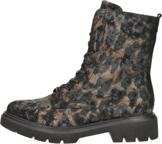Remonte Enkellaarsjes - Dames - Veterlaarzen - Zwart - 38 EU - Leer - Schoenen