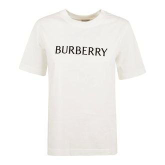 Burberry T-Shirts, female, White, Size: L Burberry T-shirts and Polos