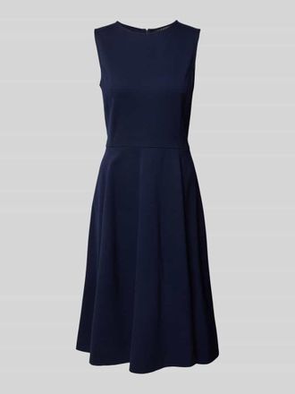 Lauren Ralph Lauren Knielanges Kleid mit Rundhalsausschnitt Modell CHARLEY in Marine, Gr&ouml;&szlig;e 46