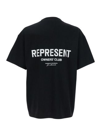 Represent Mens T-Shirt With Logo Black Cotton T-Shirts And Polos