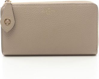 Louis Vuitton Beige Leather Long Wallet (Bi-Fold) (Pre-Owned)