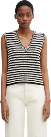 Anine Bing Lowen Sweater - Dames - V-hals truien - Zwart - XS - Katoen - Truien & Vesten