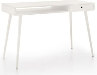 HOGAR 24 Escritorio de madera maciza natural, color blanco