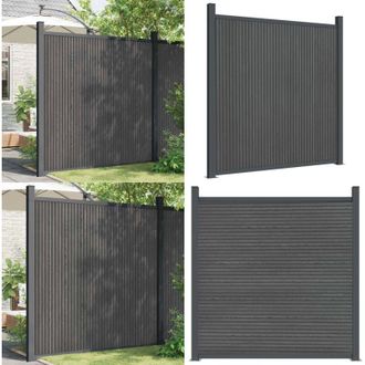 vidaXL Pannello di Recinzione Grigio 180x186 cm in WPC - Recinzione residenziale - Pannello di recinzione